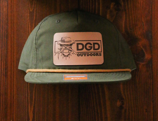 Leather patch huntin cap